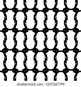 Seamless black and white pattern with geometric elements.