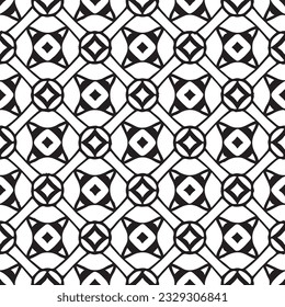 seamless black and white pattern geometric organic shapes and forms textile fabric or ceramic tiles background