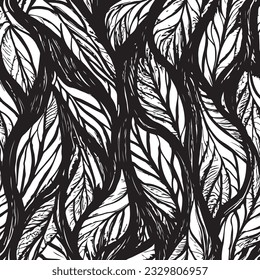 seamless black and white pattern geometric organic shapes and forms textile fabric or ceramic tiles background
