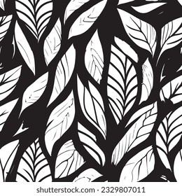 seamless black and white pattern geometric organic shapes and forms textile fabric or ceramic tiles background