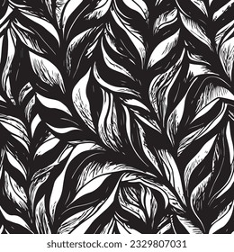 seamless black and white pattern geometric organic shapes and forms textile fabric or ceramic tiles background