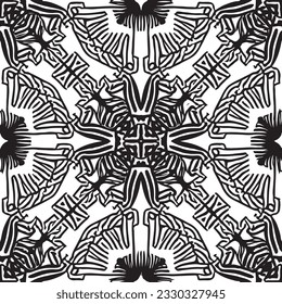 nahtlose, geometrische, schwarz-weiße Muster, organische Formen und Formen von Spinnstoffen oder keramischen Fliesen