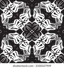 formas ecológicas geométricas y formas de tela textil o de azulejos cerámicos sin fisuras de color blanco y negro