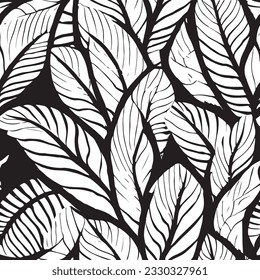 seamless black and white pattern geometric organic shapes and forms textile fabric or ceramic tiles background