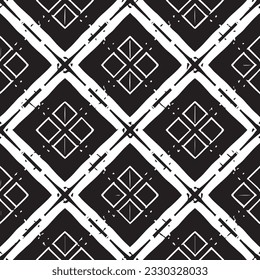 seamless black and white pattern geometric organic shapes and forms textile fabric or ceramic tiles background