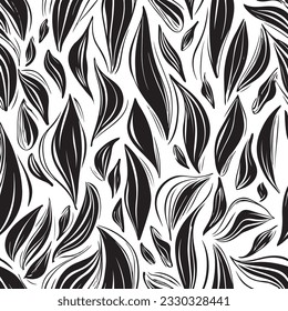 seamless black and white pattern geometric organic shapes and forms textile fabric or ceramic tiles background
