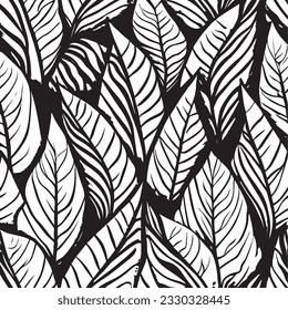 seamless black and white pattern geometric organic shapes and forms textile fabric or ceramic tiles background