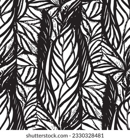 seamless black and white pattern geometric organic shapes and forms textile fabric or ceramic tiles background