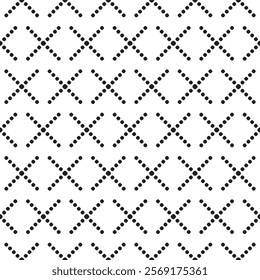 Seamless Black and White Pattern with Geometric Repeating Shapes for Modern Design