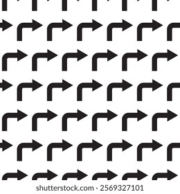 Seamless Black and White Pattern with Geometric Repeating Shapes for Modern Design
