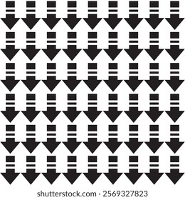 Seamless Black and White Pattern with Geometric Repeating Shapes for Modern Design