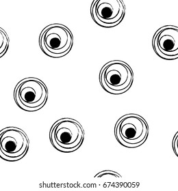Seamless Black and white Pattern of Hand Circles Dot Background