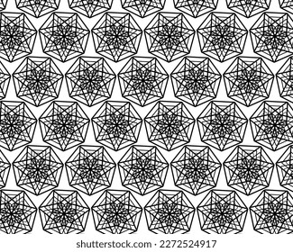 seamless black and white pattern with hexagon