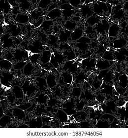 Seamless black and white pattern. Monochrome grunge background