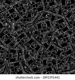 Seamless black and white pattern. Monochrome grunge background
