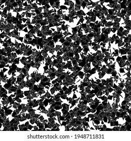 Seamless black and white pattern. Monochrome grunge background