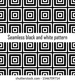 Seamless black and white pattern. 
Square print 2. Black and white texture