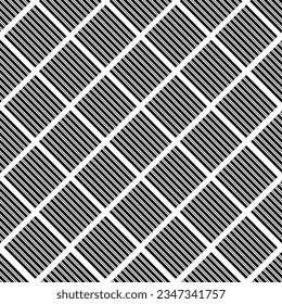 Seamless black and white pattern with squares. Geometric background. Vector illustration. Design for web, wrapping, wallpaper, textile, cover, print.