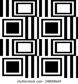 Seamless Black and white pattern with squares