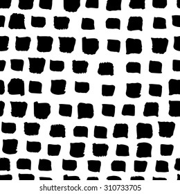The seamless black and white pattern with squares. The creative monochrome hand drawn background for your design. Textile, blog decoration, banner, poster, wrapping paper.