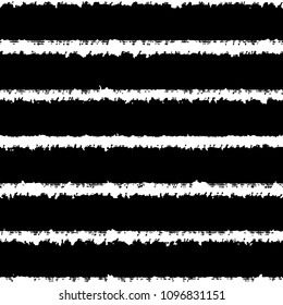 Seamless black and white pattern with stripes. Grunge texture. Vector illustration.