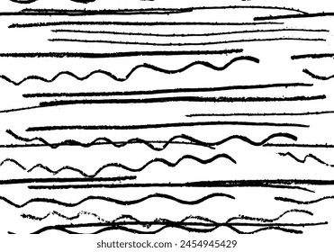 Seamless black and white pattern vector background. Sketchy Hand Drawn graphic print. Vector brush strokes design elements. Perfect for wallpapers, pattern fills, web page backgrounds, surface texture