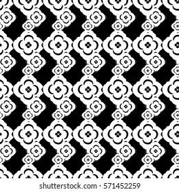 Seamless black and white pattern. Vector illustration.