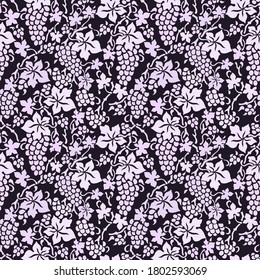 Seamless black and white pattern with vine and pitchers. Beautiful ornament for design. Vector print.