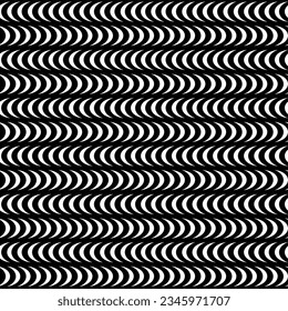 Seamless black and white pattern with waves. Abstract background. Vector illustration. Design for web, wrapping, wallpaper, cover textile fabric print