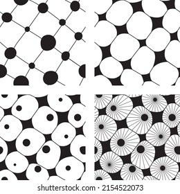 Seamless black and white pattern in zentangle style.