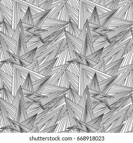 Seamless Black And White Pattern Zentangle Design Vector Illustration
