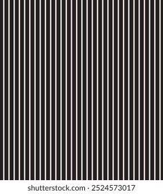 Seamless black and white pinstripe pattern. Repeating vector print with thin vertical white lines on a black background. Apparel textile pattern. Hand drawn illustration.