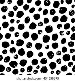 Seamless black and white points modern vector pattern