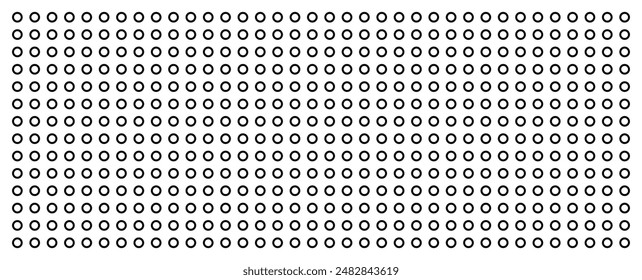 Seamless black and white polka dot vector background, resembling grid paper or a blank notebook sheet.