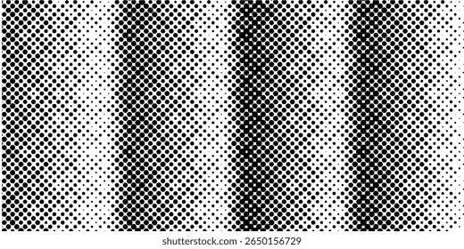 Seamless black and white polkadot halftone background with bold contrast, ideal for pop art, retro design, print, or comic style visuals.
