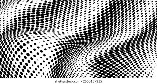 Seamless black and white polkadot halftone background with bold contrast, ideal for pop art, retro design, print, or comic style visuals.