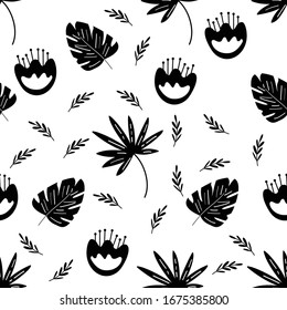 Seamless Black and White Pollen Pattern