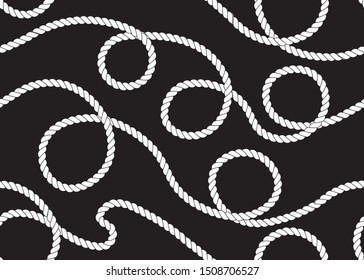 Padrão de corda preto e branco sem costura para designs de moda