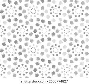 Seamless black and white round irregular polka dots wind effect circles pattern texture background used textiles, wallpaper, background..,