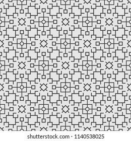 Seamless black and white simple geometric pattern. Vector Background.