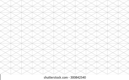Seamless black and white slim isometric rectangular grid pattern vector