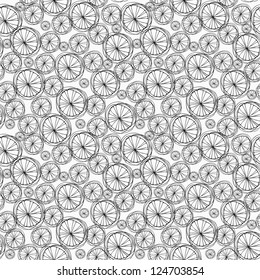 Seamless black and white spiral texture. Endless pattern with round elements. Template for design and decoration