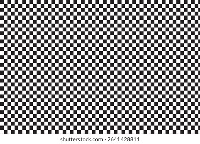 Seamless black and white square grid pattern for background. Checkerboard  pattern background. Wallpaper consist of repeatable texture. Racing finish flag concept. Vector illustration. 