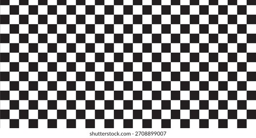 Seamless black and white square grid pattern for background. Checkerboard  pattern background. Wallpaper consist of repeatable texture. Racing finish flag concept. Vector illustration.  eps 10