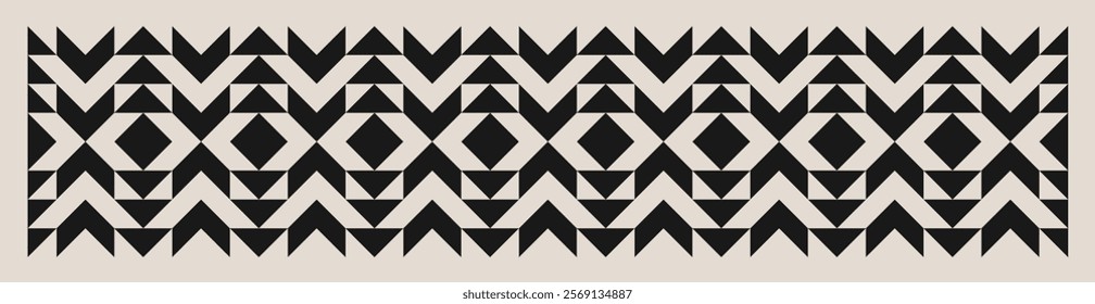 Seamless black and white square triangle pattern background. Repeated and decorative design that can be used for packaging, decorating, interior design, wallpapers, banners, and more.