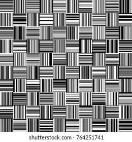 Bandas de ancho variable, vertical y horizontal, de color blanco y negro, patrón de líneas monocromas, líneas verticales y horizontales sin soldadura, líneas rectas, patrón geométrico de moda