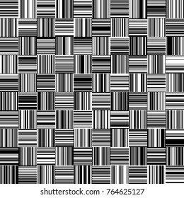 Bandas de ancho variable, vertical y horizontal, de color blanco y negro, patrón de líneas monocromas, líneas verticales y horizontales sin soldadura, líneas rectas, patrón geométrico de moda