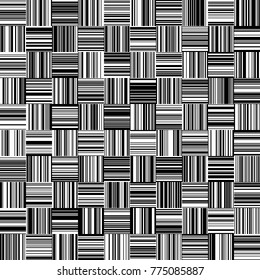 Bandas de ancho variable, vertical y horizontal, de color blanco y negro, patrón de líneas monocromas, líneas verticales y horizontales sin soldadura, líneas rectas, patrón geométrico de moda