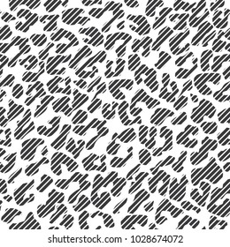 Seamless black and white striped leopard print tileable animal pattern vector