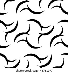 Seamless black and white swirl ornament pattern
